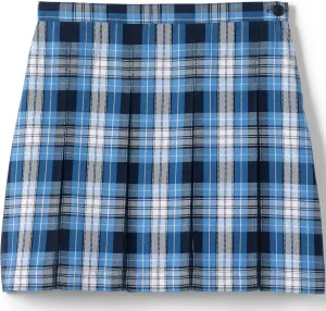 Lands' End School Uniform Girls Plaid Box Pleat Skirt Top of The Knee
