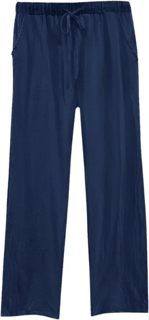 Linen Pants for Women 2025 Summmer Straight Leg Lounge Beach Pant High Waisted Elastic Drawstring with Pockets