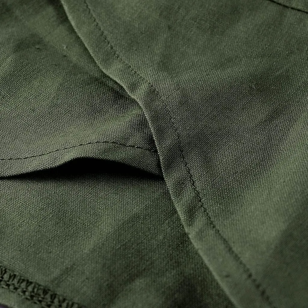 Linen Pants for Women Casual Summer Elastic Waist Pants Trousers with Pockets Beach Lightweight Capri Pants