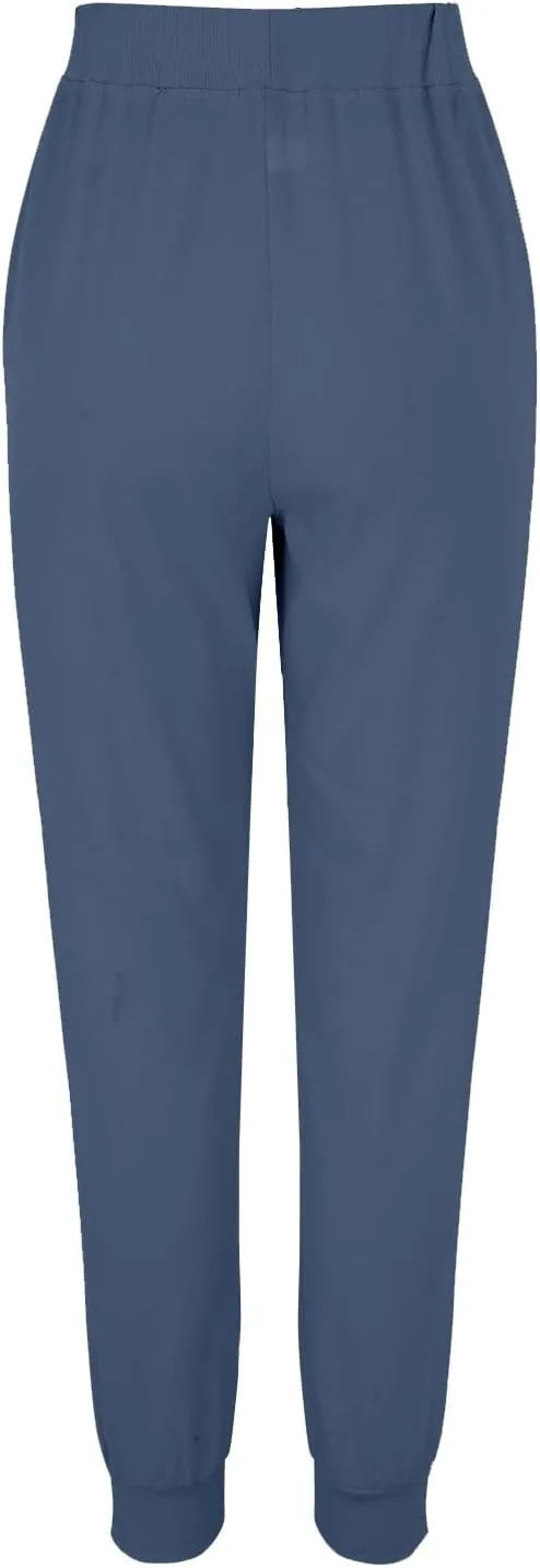 Linen Pants for Women Summer Comfy Breathable Casual Pants Drawstring Elastic Waist Baggy Long Trousers with Pockets
