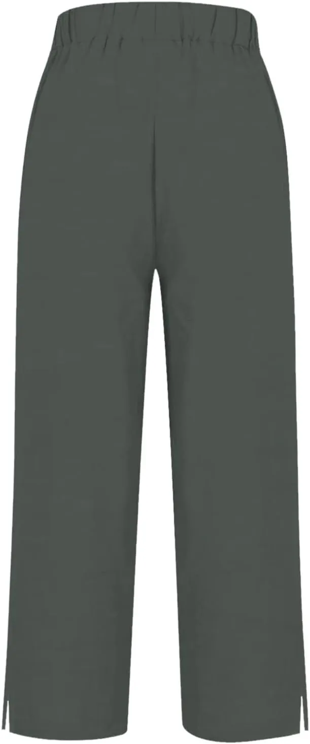 Linen Pants Women Solid Elastic Pants Long Drawstring Linen Women Lounge Sweatpants with Pockets 2025 Spring Fall