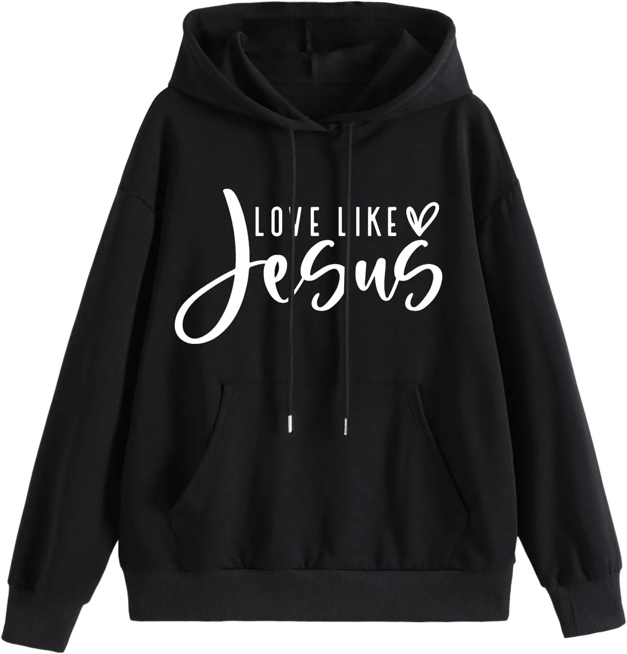 Love Like Jesus Hoodie Christian Sweatshirts Faith Shirts God Religious Oversized Pullover Tops for Women