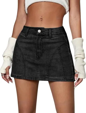 Low Waist Denim Skirt Y2k Cargo Skirt Suitable for Daily Leisure Travel Date Picnic Mini Jean Skirts for Women