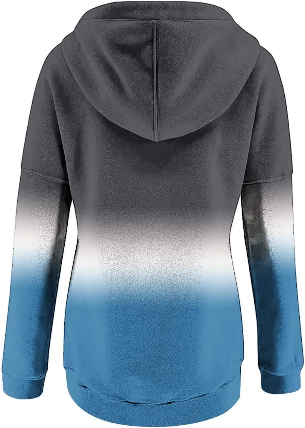 LRMQS Womens Fall Fashion 2024 Button Drawstring Long Sleeve Hoodies Pullover Color Block Casual Trendy Loose Fit Clothes