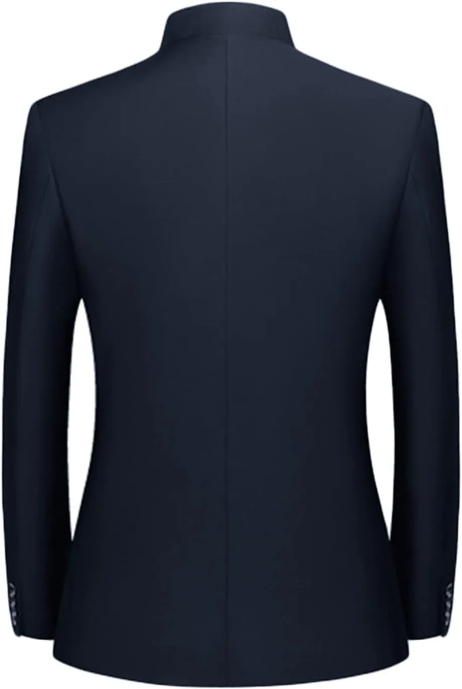 Maiyifu-GJ Men 2 Pieces Chinese Tunic Suit Mandarin Collar Blazer Set Button Jacket Pant Set Traditional Uniform Groom Dress