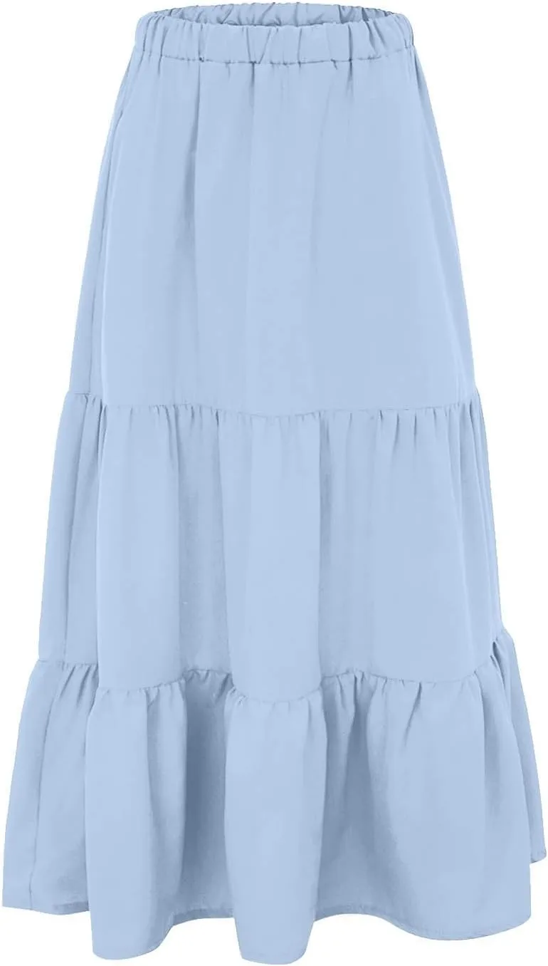 Maxi Skirts for Women Ankle Length Skirt Casual Long Skirt High Waisted Maxi Skirt Reg and Plus Size Skirt Long