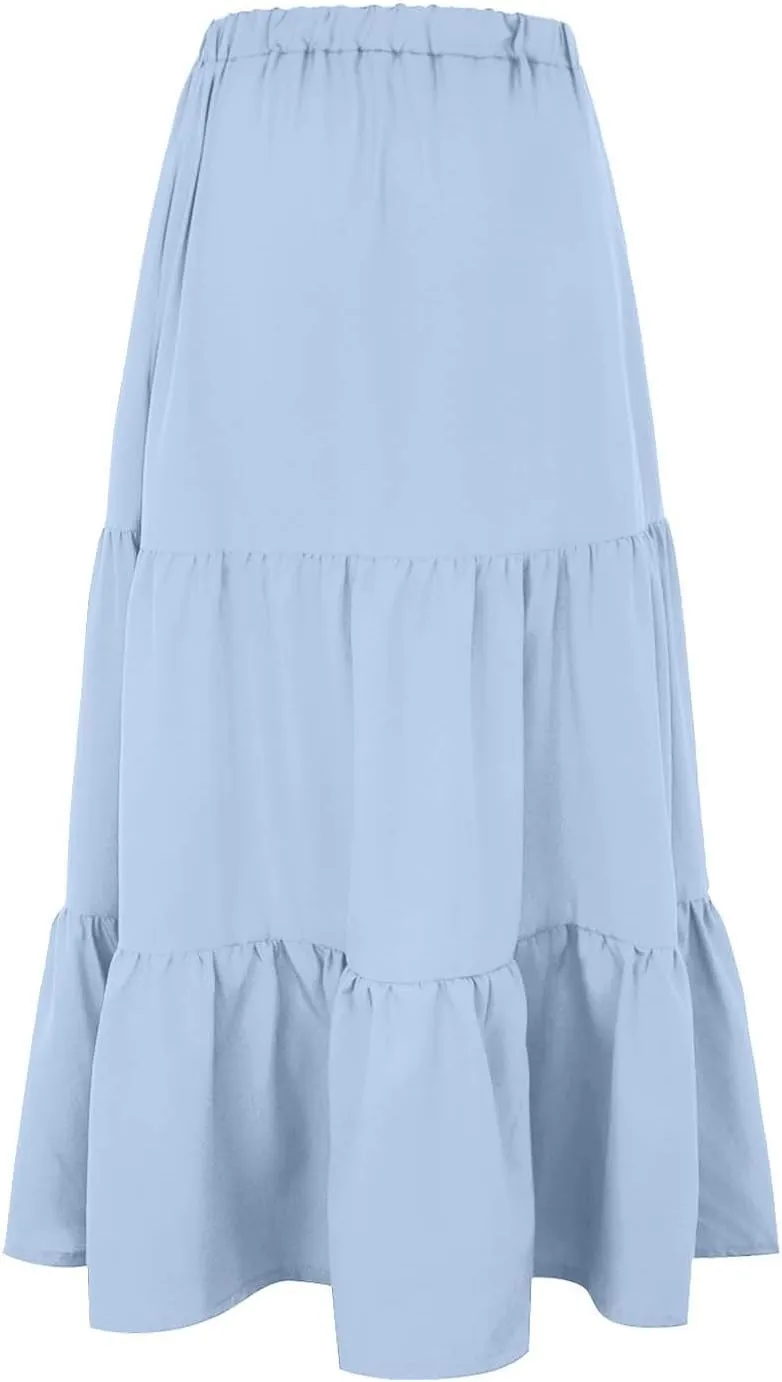Maxi Skirts for Women Ankle Length Skirt Casual Long Skirt High Waisted Maxi Skirt Reg and Plus Size Skirt Long