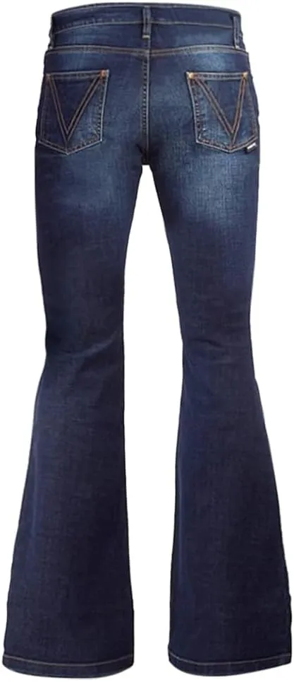 Men's Bell Bottom Jeans 60s 70s Outfits for Men,Mens Flare Jeans Bell Bottoms Pants Blue