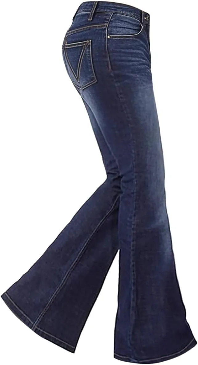 Men's Bell Bottom Jeans 60s 70s Outfits for Men,Mens Flare Jeans Bell Bottoms Pants Blue