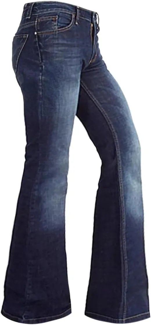 Men's Bell Bottom Jeans 60s 70s Outfits for Men,Mens Flare Jeans Bell Bottoms Pants Blue