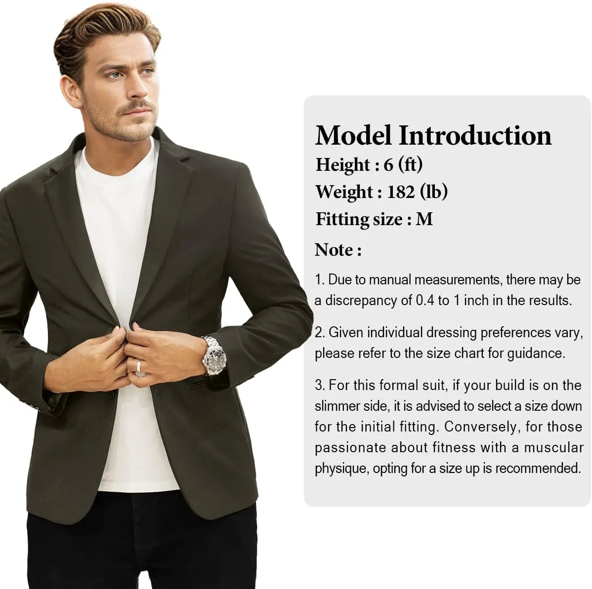Men's Causal Blazer Slim Fit Suit Jacket for Men Two Button Sports Coats Wedding Prom Party