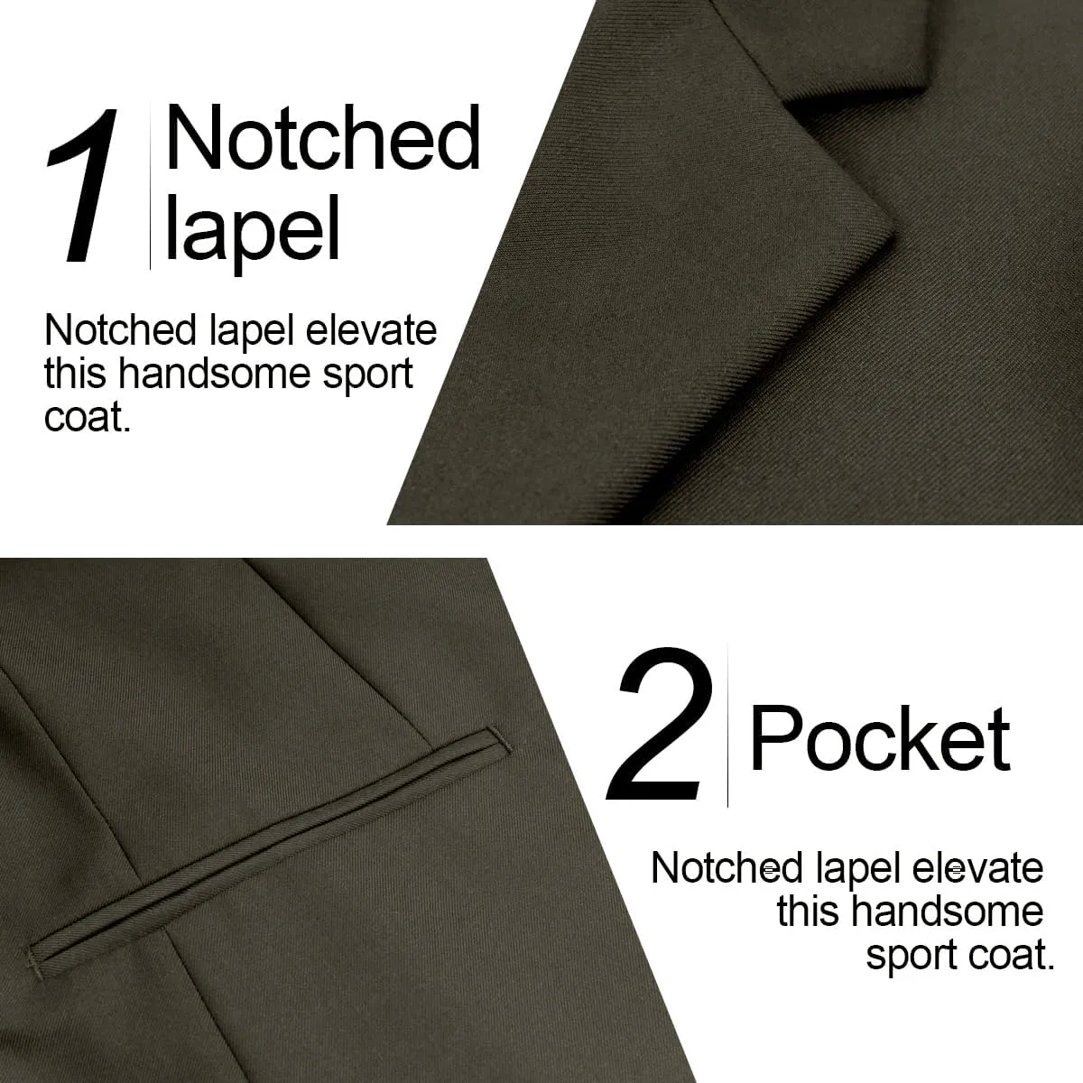 Men's Causal Blazer Slim Fit Suit Jacket for Men Two Button Sports Coats Wedding Prom Party