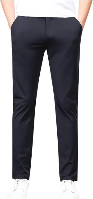 Men's Golf Joggers Pants with Zipper Pockets Stretch Slim Fit Tapered Dress Work Business Casual Sweatpants for Men