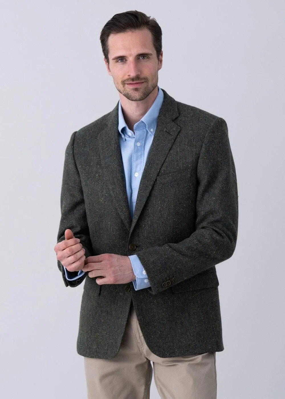 Men's Herringbone Tweed Blazer Jacket 2 Button Lightweight Casual Sport Coat Wedding Groomsmen Prom Jackets