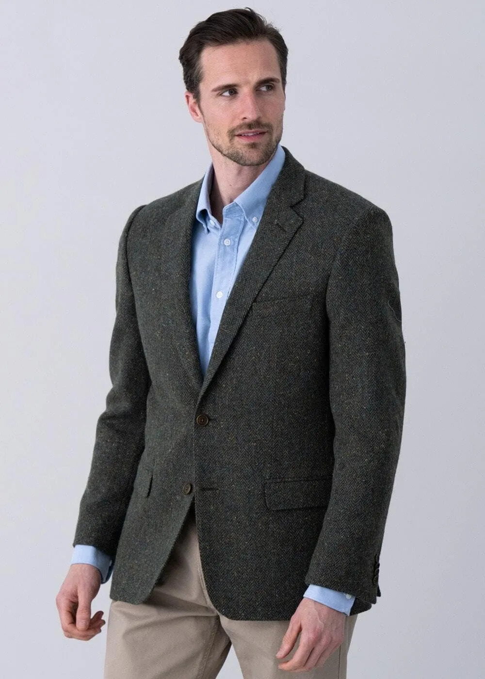Men's Herringbone Tweed Blazer Jacket 2 Button Lightweight Casual Sport Coat Wedding Groomsmen Prom Jackets