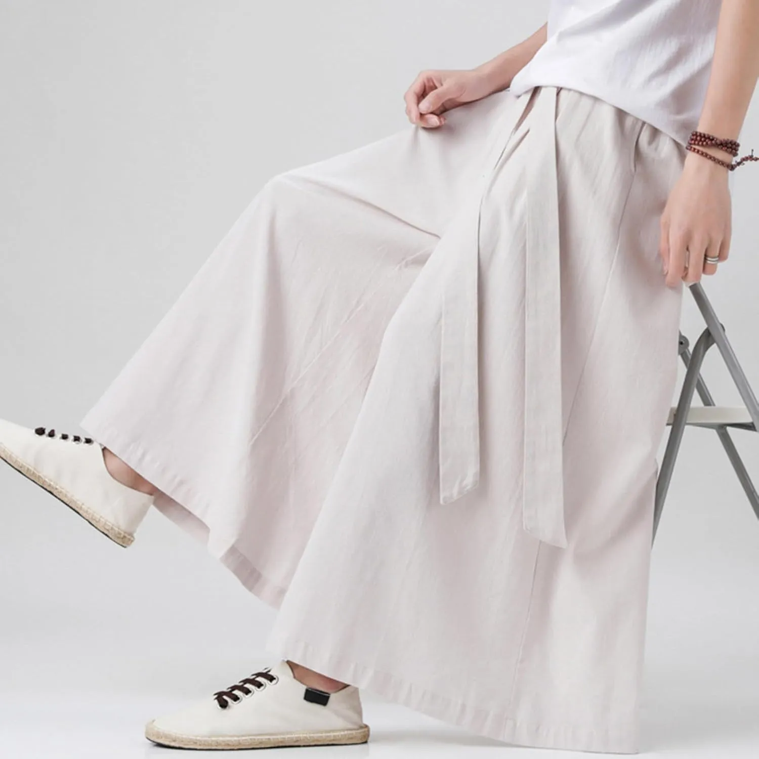 Mens Hippie Pants Ninja Baggy Casual Comfy Lounge Linen Men Y2k Aesthetic Trousers for Wear Trouser