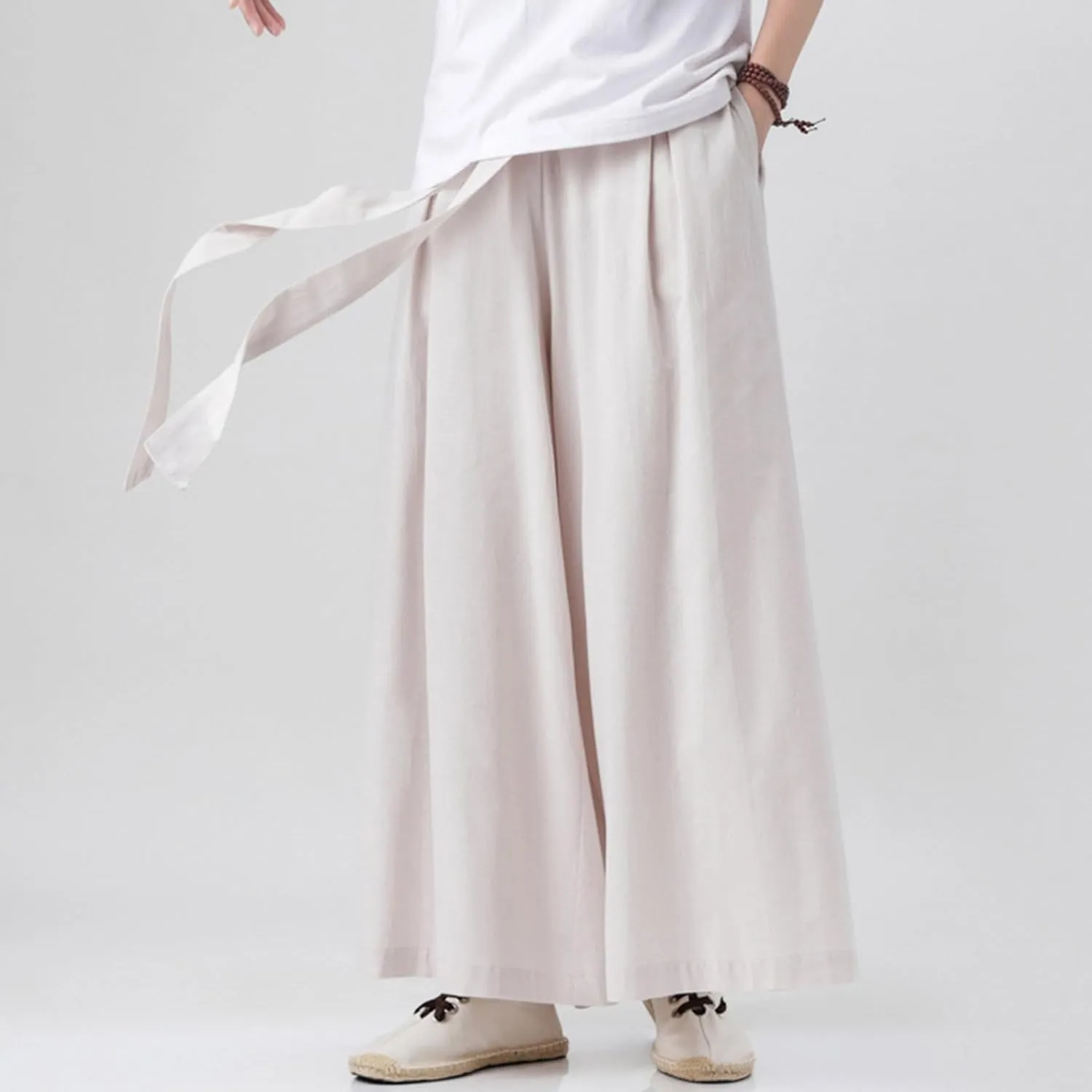 Mens Hippie Pants Ninja Baggy Casual Comfy Lounge Linen Men Y2k Aesthetic Trousers for Wear Trouser