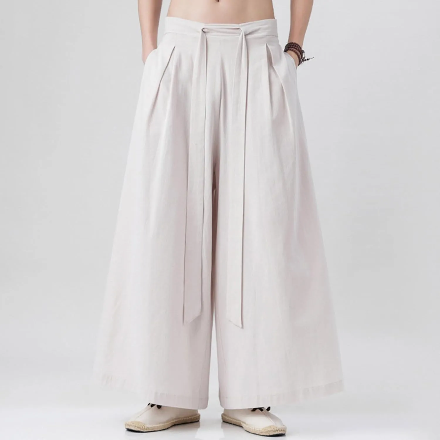Mens Hippie Pants Ninja Baggy Casual Comfy Lounge Linen Men Y2k Aesthetic Trousers for Wear Trouser