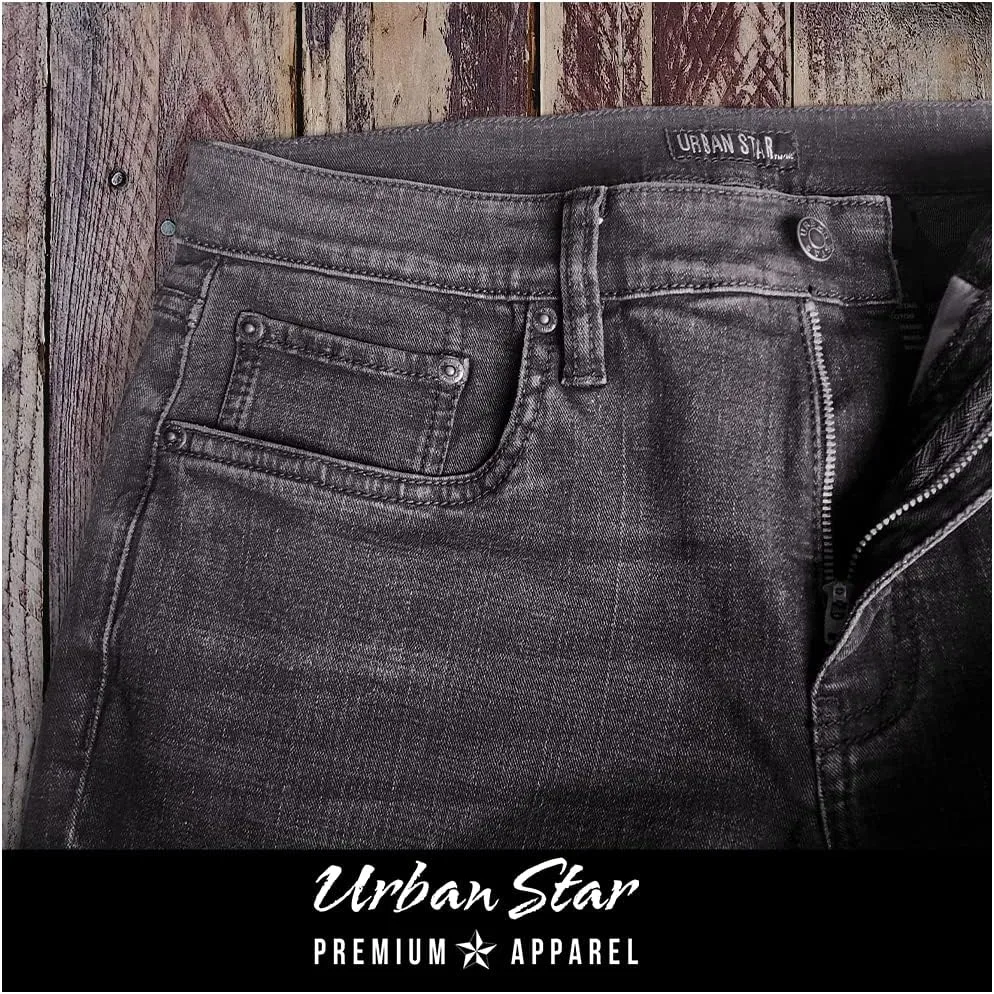 Mens Jeans Relaxed Fit  Straight Leg Stretch Jeans for Men  Ultimate Comfort Superflex Pants