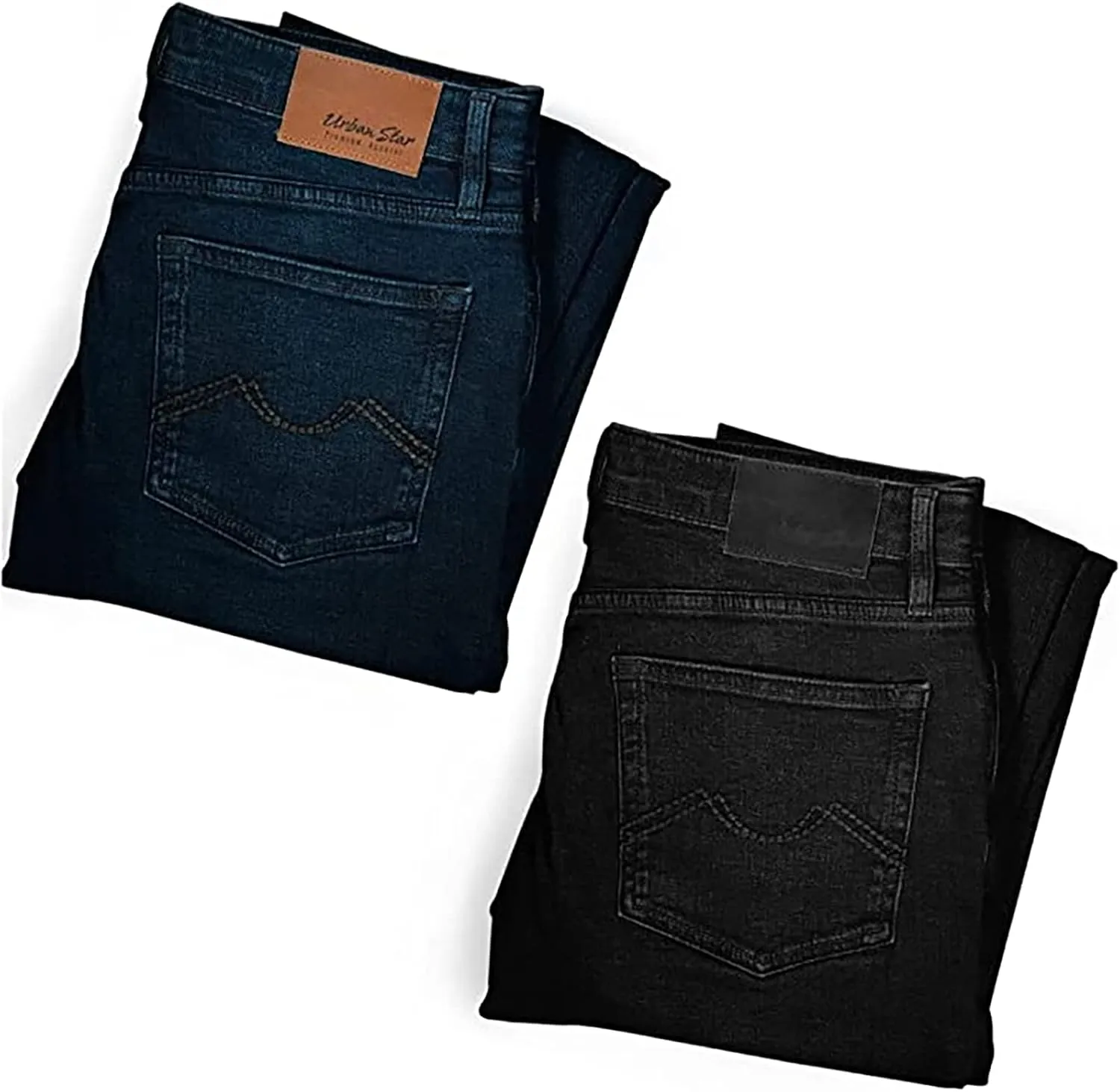 Mens Jeans Relaxed Fit  Straight Leg Stretch Jeans for Men  Ultimate Comfort Superflex Pants