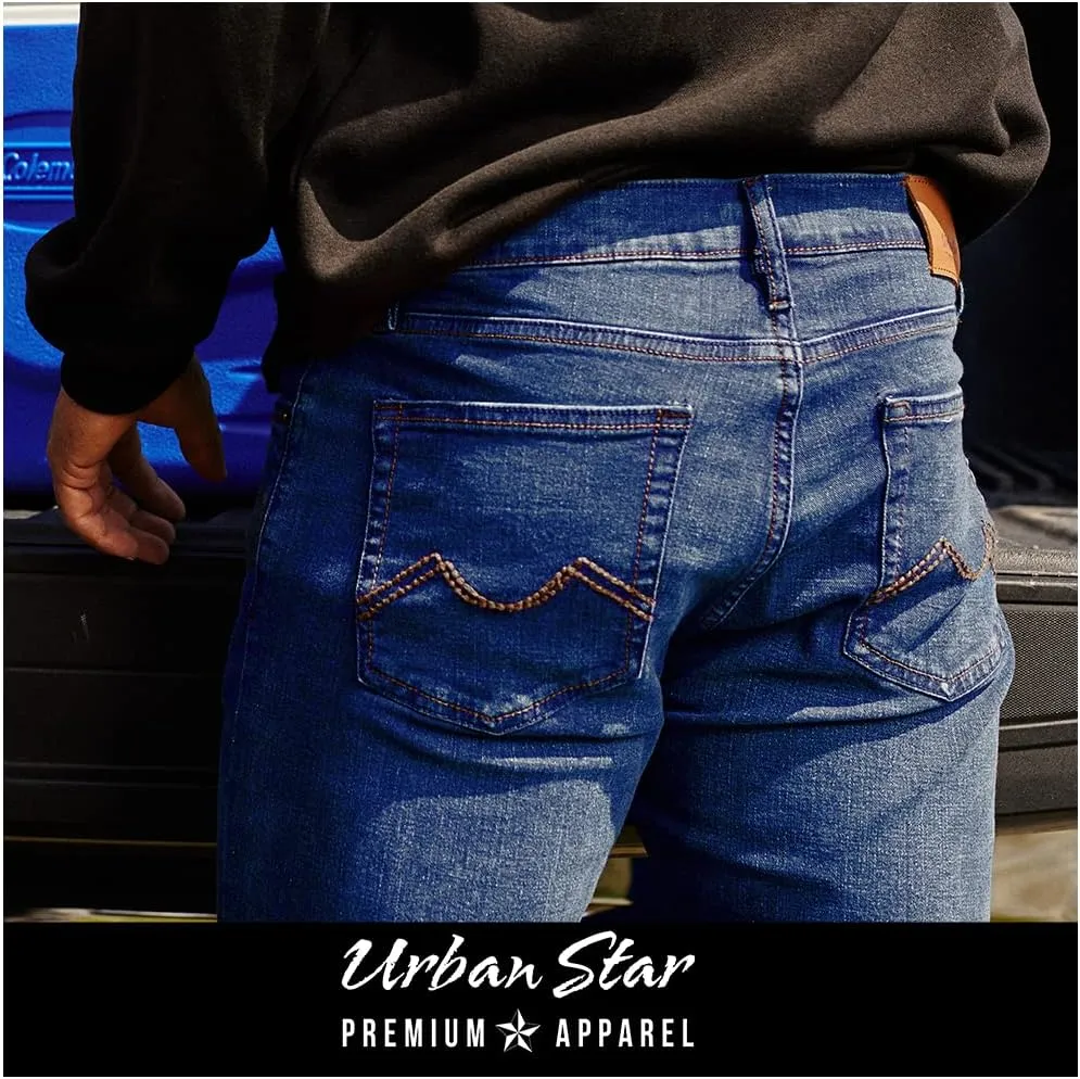 Mens Jeans Relaxed Fit  Straight Leg Stretch Jeans for Men  Ultimate Comfort Superflex Pants