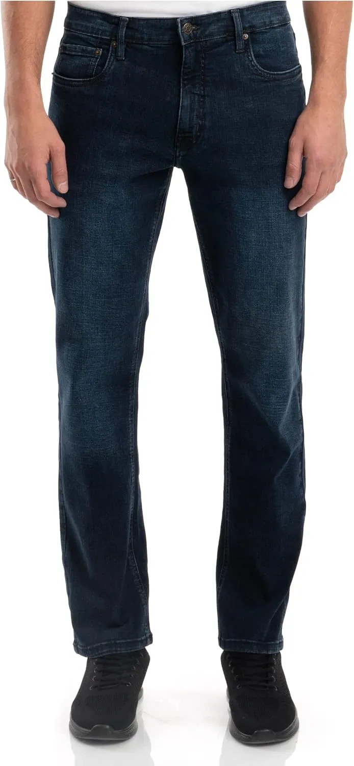 Mens Jeans Relaxed Fit  Straight Leg Stretch Jeans for Men  Ultimate Comfort Superflex Pants