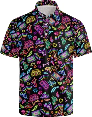 Men's Polo Shirt Funny Golf Shirts Quick Dry Print Performance Short Sleeve Collared Golf Polo Shirts for Men, S-4XL