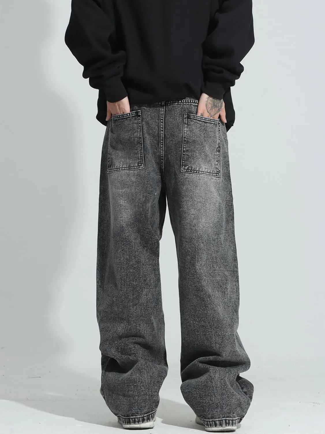 Men's Y2K Hip Hop Street Jeans Gothic Baggy Jeans Wide Leg Denim Pants