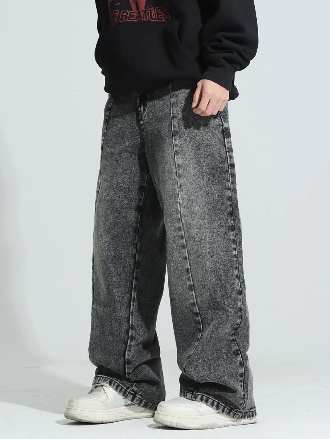 Men's Y2K Hip Hop Street Jeans Gothic Baggy Jeans Wide Leg Denim Pants