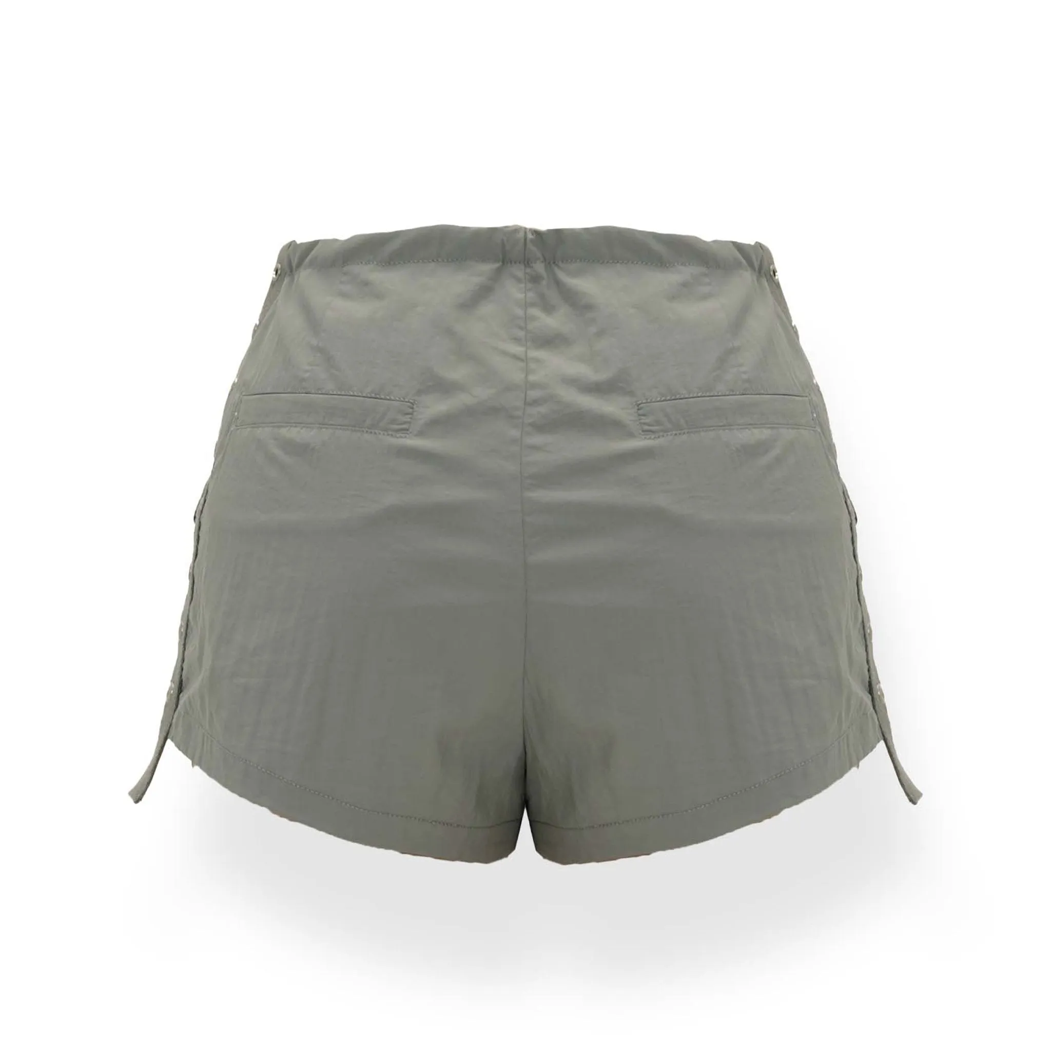 Mid-Rise Drawstring Casual Shorts Gray