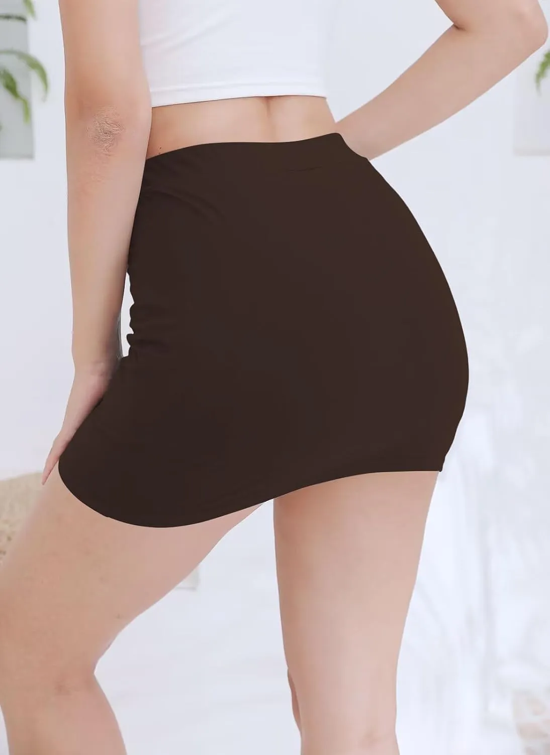 Mini Skirt Skort for Women Pencil Bodycon Short Skirts with Shorts Underneath Cargo Skirt Sexy Mid-Waisted