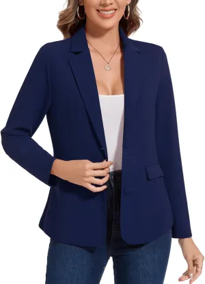 MINTLIMIT Blazers for Women Long Sleeve Button Front Blazer Notch Lapel Casual Work Office Suit Jackets with Pocket