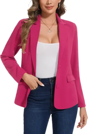 MINTLIMIT Blazers for Women Long Sleeve Button Front Blazer Notch Lapel Casual Work Office Suit Jackets with Pocket