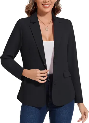 MINTLIMIT Blazers for Women Long Sleeve Button Front Blazer Notch Lapel Casual Work Office Suit Jackets with Pocket