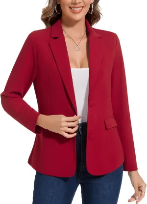 MINTLIMIT Blazers for Women Long Sleeve Button Front Blazer Notch Lapel Casual Work Office Suit Jackets with Pocket