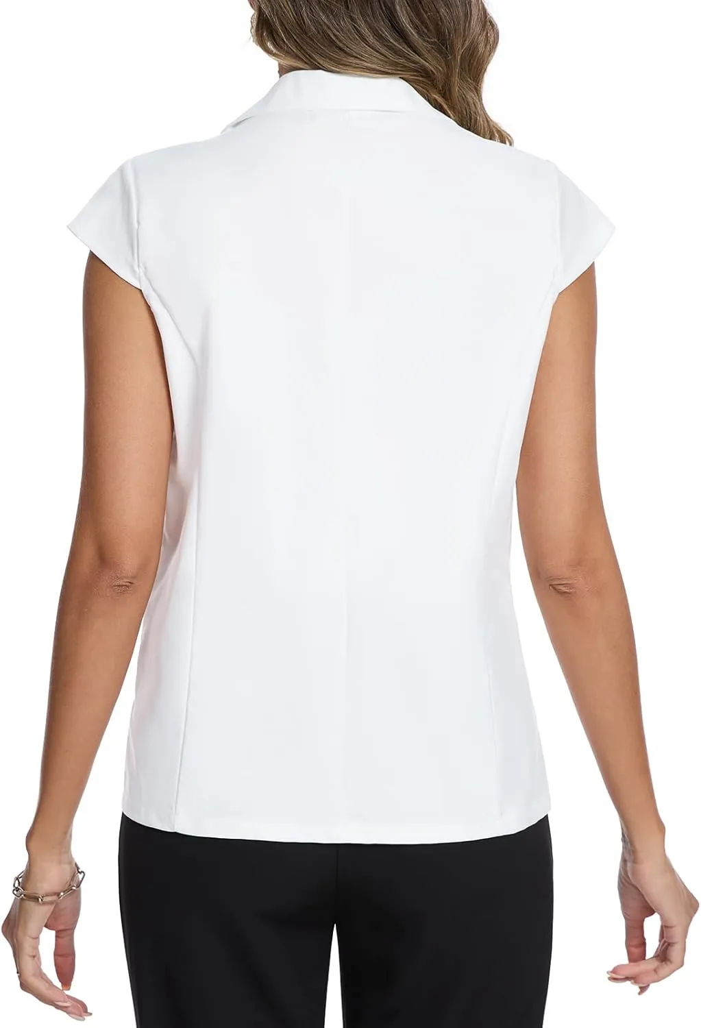 MINTLIMIT Cap Short Sleeve Blazers for Women Dressy Casual Lightweight Button Front Jacket Notch Lapel Work Office Blazer