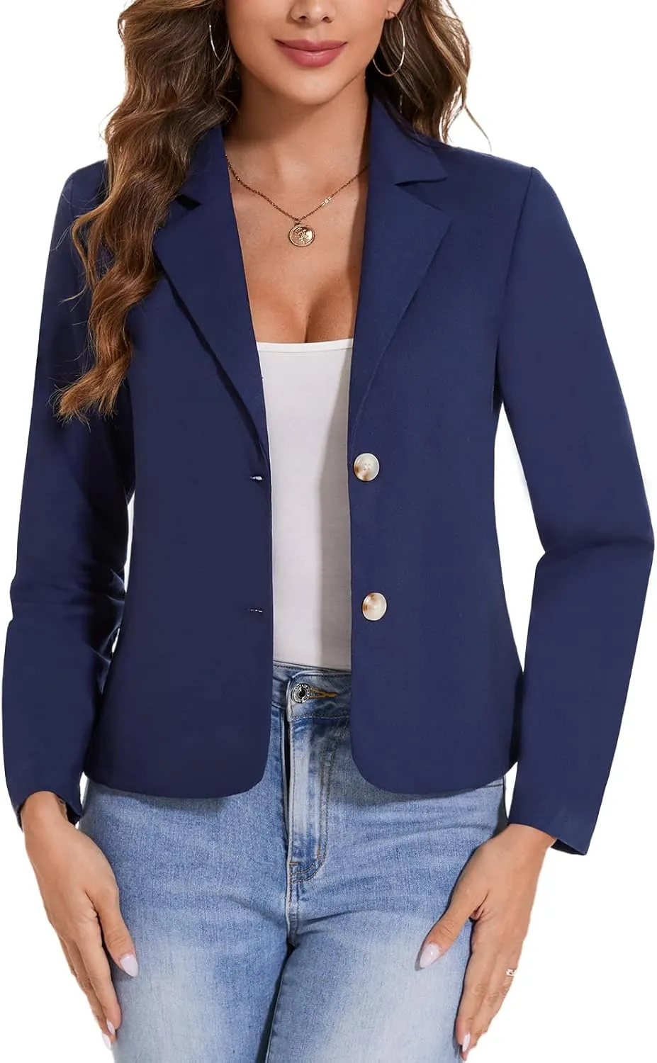 MINTLIMIT Linen Blazer for Women Long Sleeve Lapel Button Blazers Lightweight Casual Work Office Tailored Jacket Suits