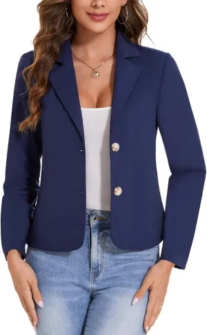 MINTLIMIT Linen Blazer for Women Long Sleeve Lapel Button Blazers Lightweight Casual Work Office Tailored Jacket Suits