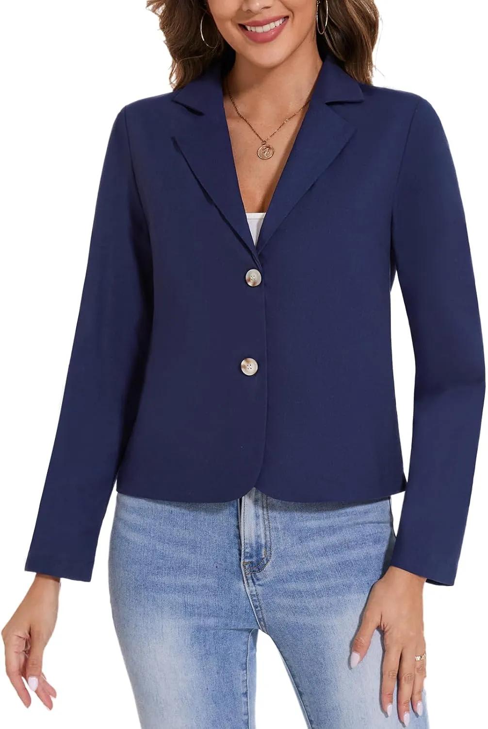 MINTLIMIT Linen Blazer for Women Long Sleeve Lapel Button Blazers Lightweight Casual Work Office Tailored Jacket Suits