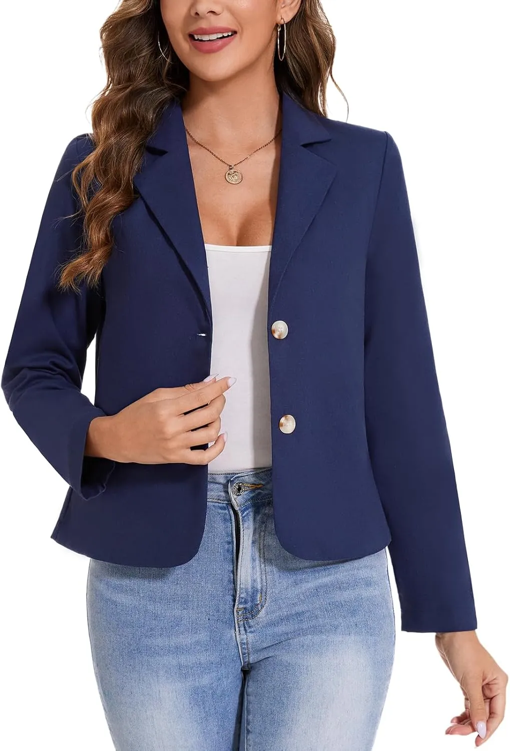 MINTLIMIT Linen Blazer for Women Long Sleeve Lapel Button Blazers Lightweight Casual Work Office Tailored Jacket Suits