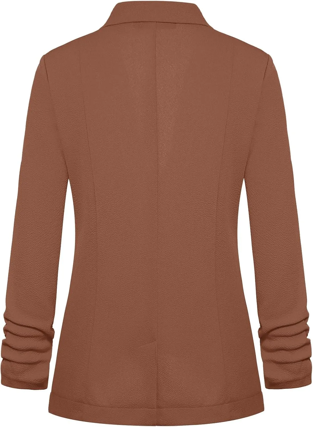 MINTLIMIT Women's Casual Blazer 3/4 Ruched Sleeve Open Front Button Work Office Blazer Jackets with Pockets