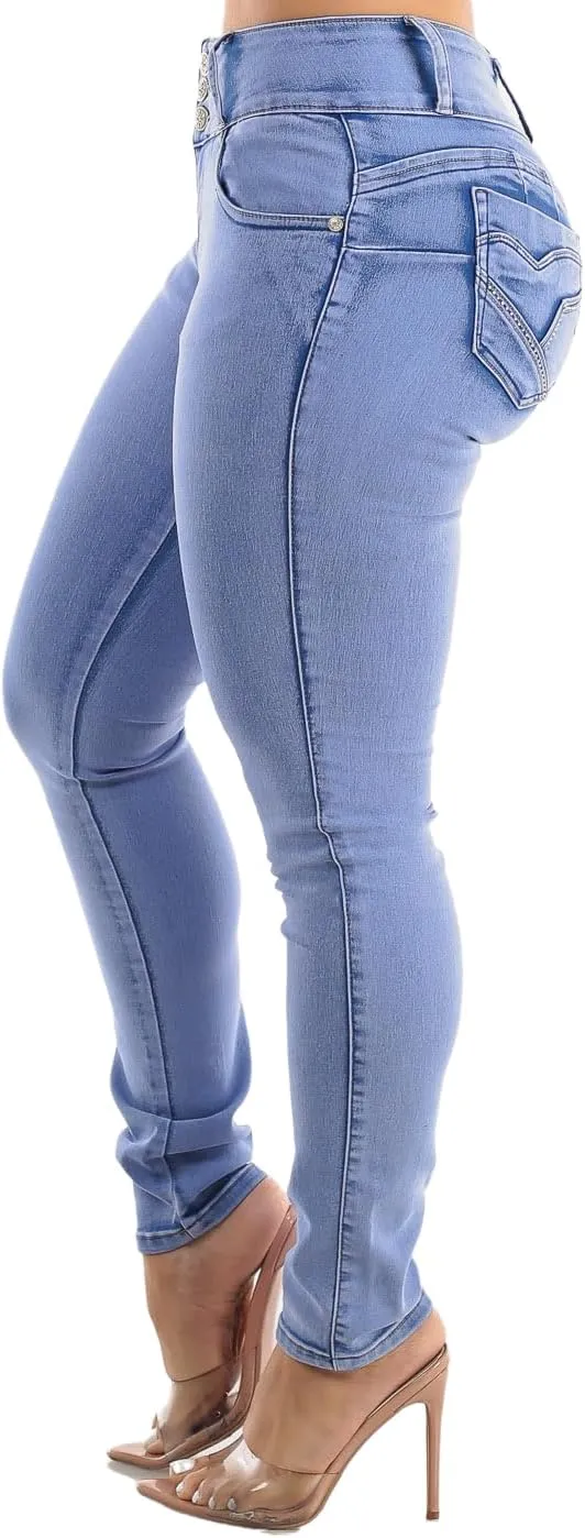 Moda Xpress High Waisted Butt Lifting Jeans for Women - Colombian Design Jeans Levanta Cola