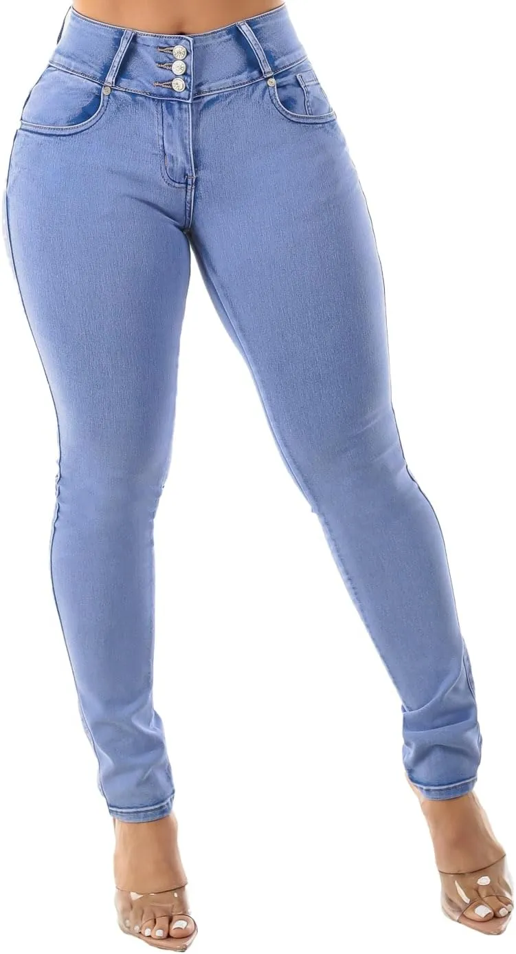 Moda Xpress High Waisted Butt Lifting Jeans for Women - Colombian Design Jeans Levanta Cola