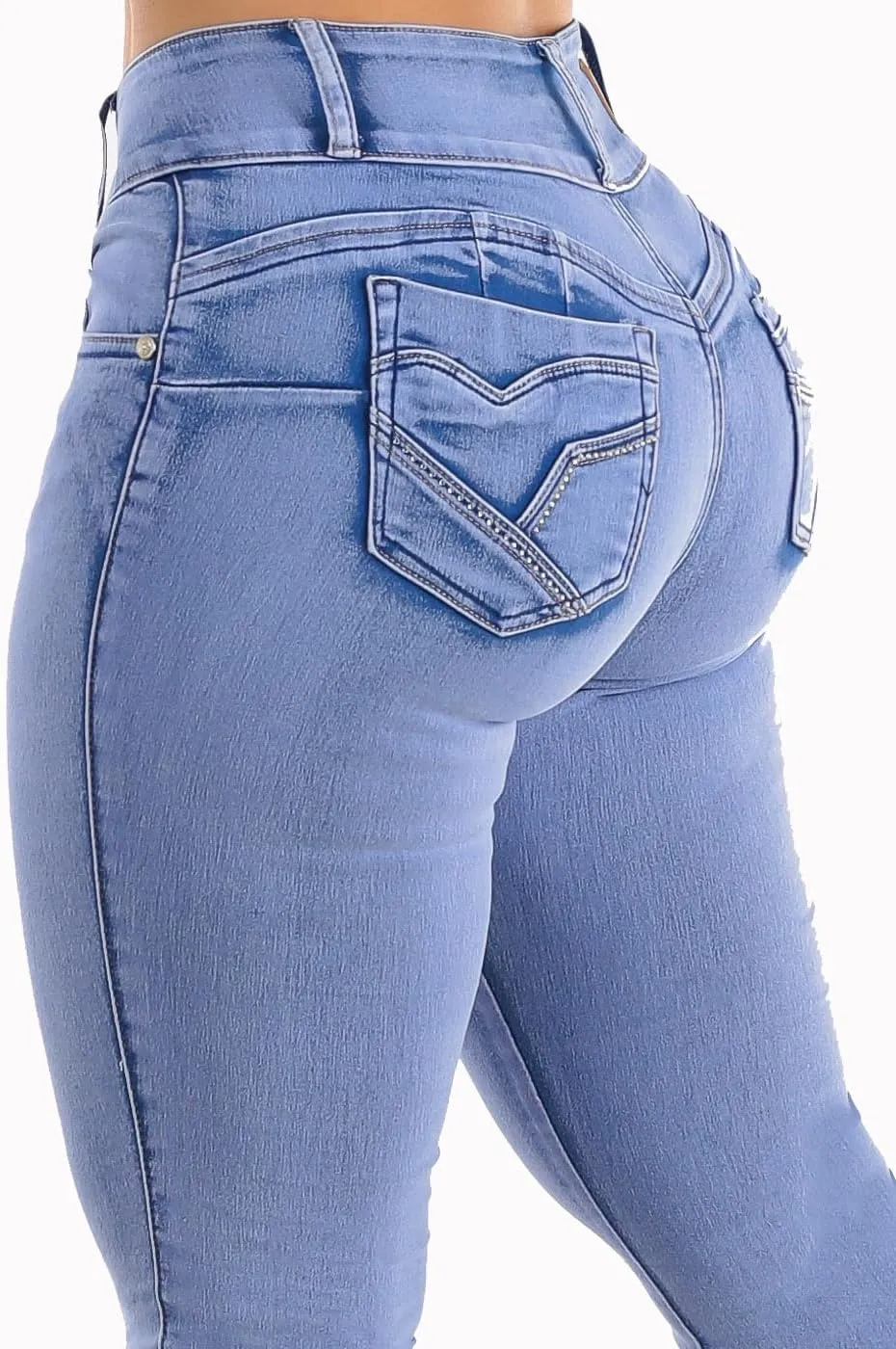 Moda Xpress High Waisted Butt Lifting Jeans for Women - Colombian Design Jeans Levanta Cola