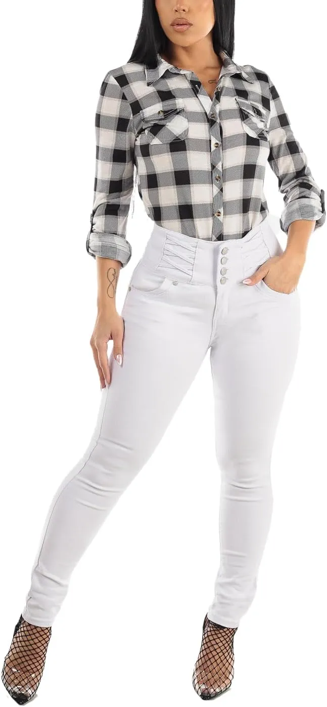 Moda Xpress High Waisted Butt Lifting Jeans for Women - Colombian Design Jeans Levanta Cola