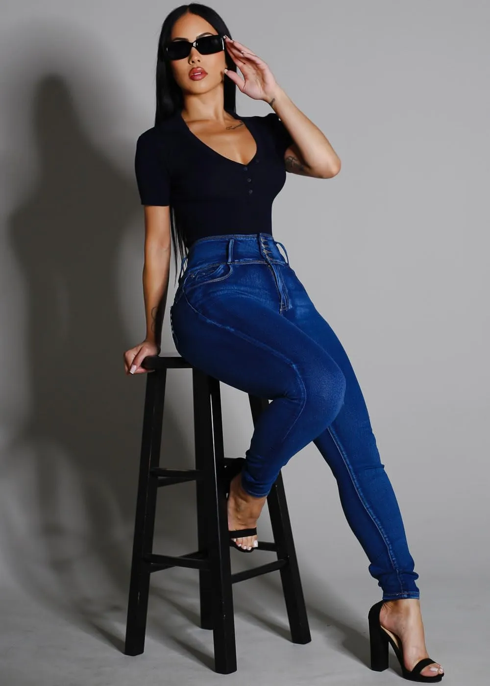 Moda Xpress Super High Waisted Butt Lifting Jeans for Women - Levanta Cola Skinny Jeans