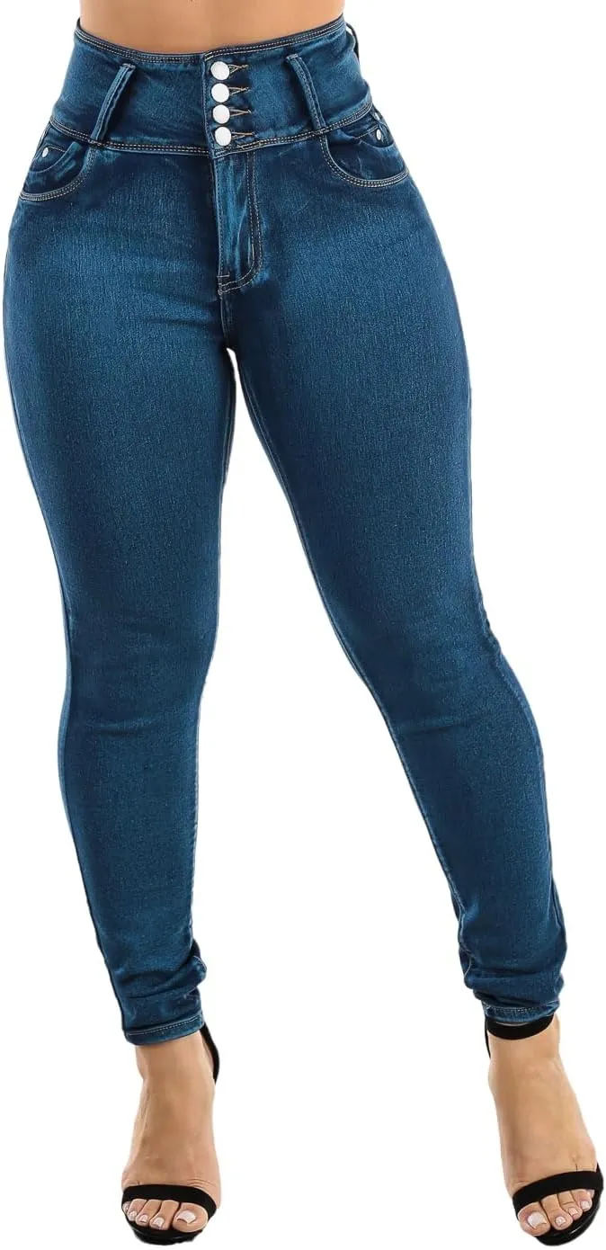 Moda Xpress Super High Waisted Butt Lifting Jeans for Women - Levanta Cola Skinny Jeans