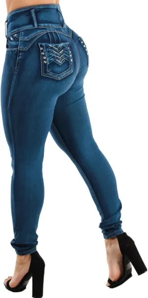 Moda Xpress Super High Waisted Butt Lifting Jeans for Women - Levanta Cola Skinny Jeans
