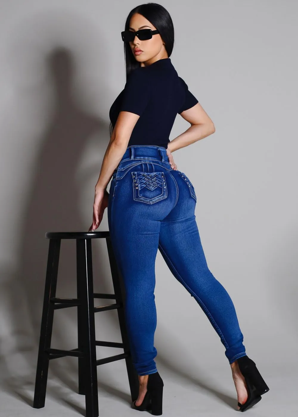 Moda Xpress Super High Waisted Butt Lifting Jeans for Women - Levanta Cola Skinny Jeans