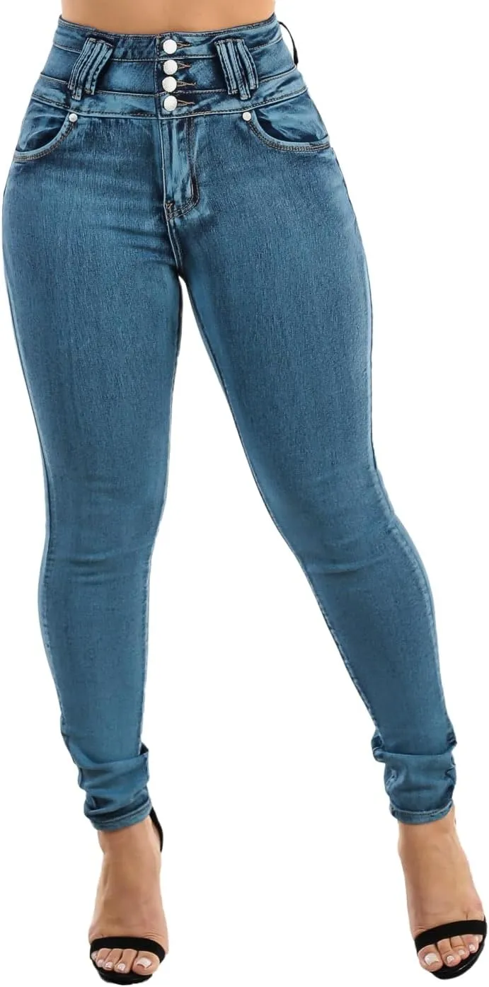 Moda Xpress Super High Waisted Butt Lifting Jeans for Women - Levanta Cola Skinny Jeans